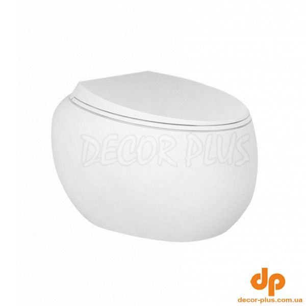 CLOSC391500 + CLOWC1446500A CLOUD Унітаз підвісний з кришкою Duroplast, SLIM, Soft Close, Quick Release, безобідковий, білий мат