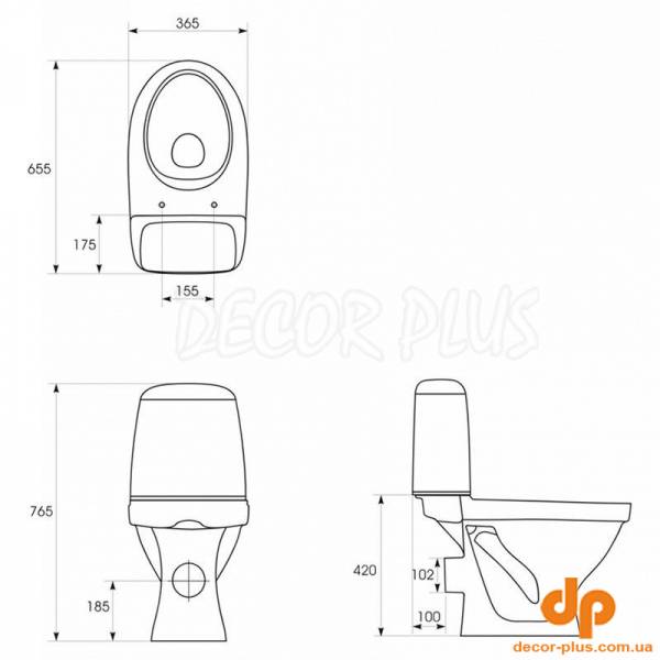 Чаша унітаза EKO Simple on, гор. злив без коробки