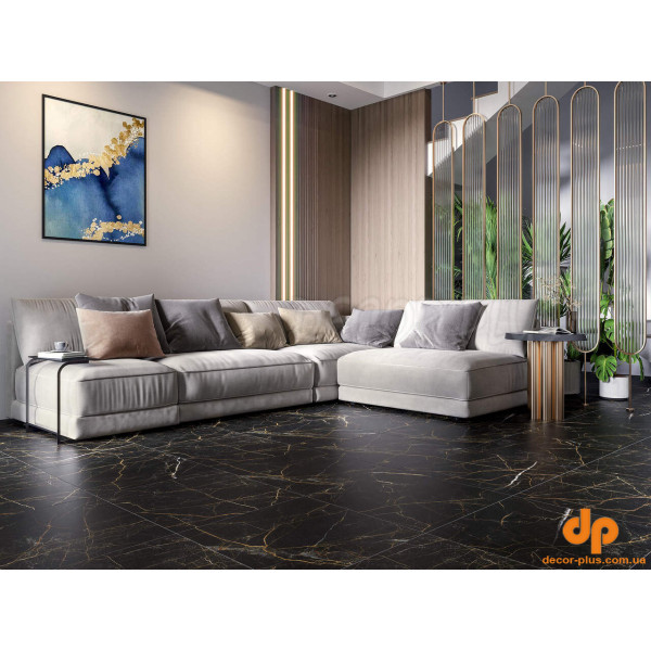 Плитка керамогранітна Marmo Perlanera Чорний RECT 600x1200 Golden Tile