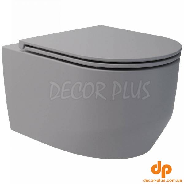 3030140G ART 3.0 Підвісний безобідковий унітаз з кришкою soft-close, Vortex Flush, сірий мат (1 сорт)
