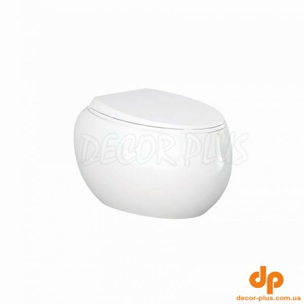 CLOSC3901WH + CLOWC1446AWHA CLOUD Унітаз підвісний з кришкою Duroplast, SLIM, Soft Close, Quick Release, безобідковий, білий гля