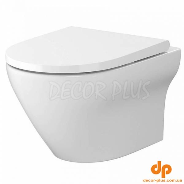 СЕТ B331 LARGA Унітаз підвісний EW CLEANON + кришка дюропласт SLIM з механізмом плавного закривання (1 сорт)