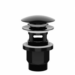 DVVPL04 Пластиковий низький зливний клапан для раковини, click-clack, чорний (1 сорт)