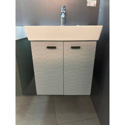 484050G Flow Тумба 50 з умивальником та ручками, сірий матовий (1 сорт)