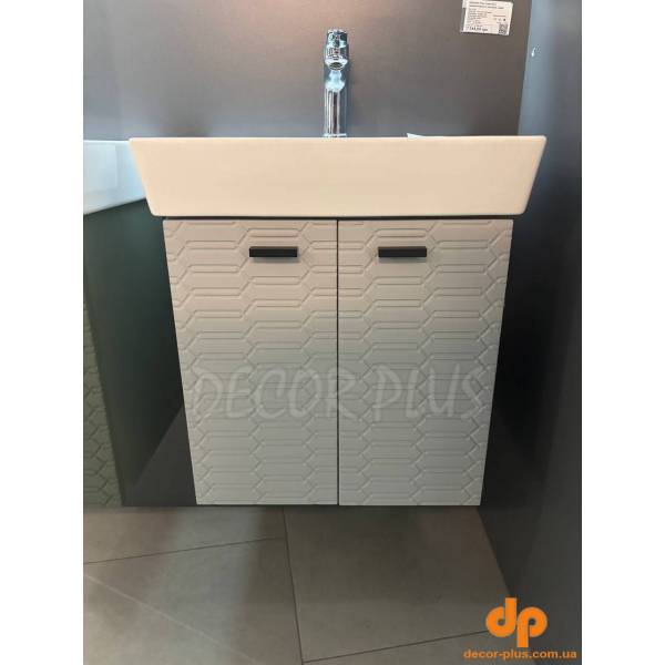 484050G Flow Тумба 50 з умивальником та ручками, сірий матовий (1 сорт)