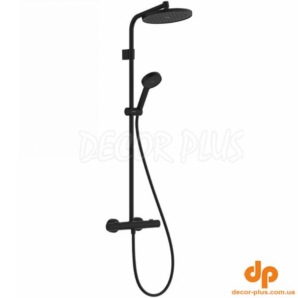 28078670 HG Activera S Душова система Showerpipe 240 1jet EcoSmart з Ecostat Fine Varia, чорний матовий (1 сорт)