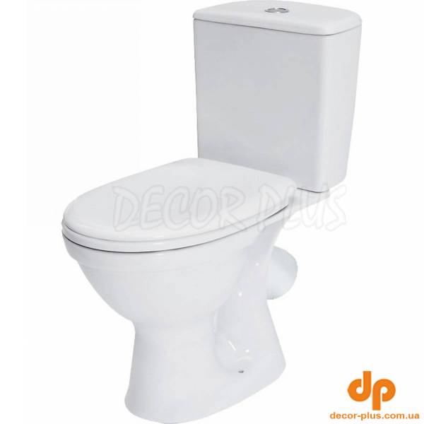 Компакт 901 MERIDA 031 3/6 TS PP METAL HINGES UA з поліпропіленовим сидінням з мет.кріпл., косий випуск, нижній підвід води, біл