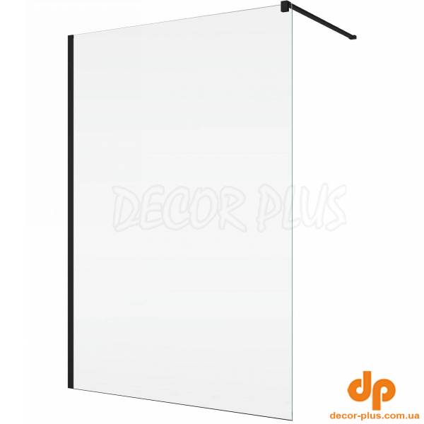 STR4PA61200607  WALK-IN EASY Душова фіксована перегородка 1200*2000, скло 6 мм,  прозоре, профіль  чорний мат (1 сорт)