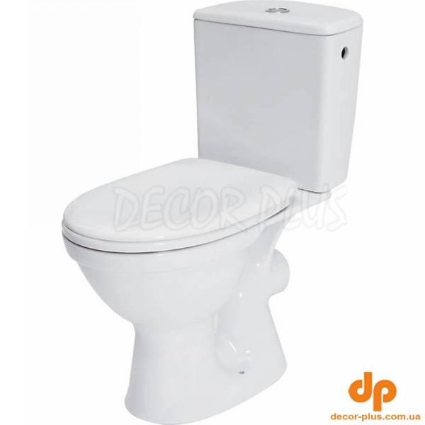 Компакт COMPACT 918 MERIDA M010 3/6 TOILET SEAT PP SC UA з поліпропіленовим сидінням з плавним закриванням, горизонтальний випус