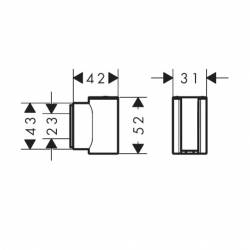 28885700 HG Porter Fine Тримач для ручного душу, білий матовий (1 сорт)