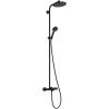 28871670 HG Activera S Душова система Showerpipe 240 1jet EcoSmart з термостатом на ванну Ecostat Fine, чорний матовий (1 сорт)