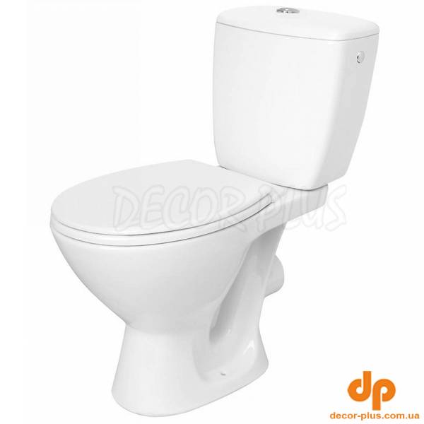 K681-060 Компакт COMPACT KASKADA 889 010 3/6 TOILET SEAT S-10 PP UA з поліпропіленовим сидінням, горизонтальний випуск, боковий 