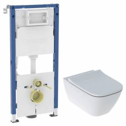 Ком-т (інстал. с-ма DUOFIX 3в1 458.126.00.2 + чаша SMYLE SQUARE Rimfre,прямок+ сидіння дюр,п