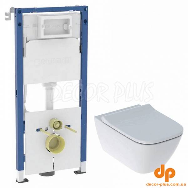 Ком-т (інстал. с-ма DUOFIX 3в1 458.126.00.2 + чаша SMYLE SQUARE Rimfre,прямок+ сидіння дюр,п
