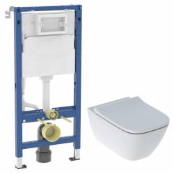 Ком-т (інстал.с-ма DUOFIX 2в1 458.103.00.2 +чаша SMYLE SQUARE Rimfree,прямок+ сидіння дюр.пов.пад,Click2Clean