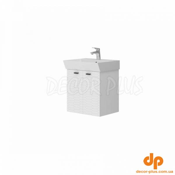 484050W Flow Тумба 50 з умивальником та ручками, білий матовий (1 сорт)