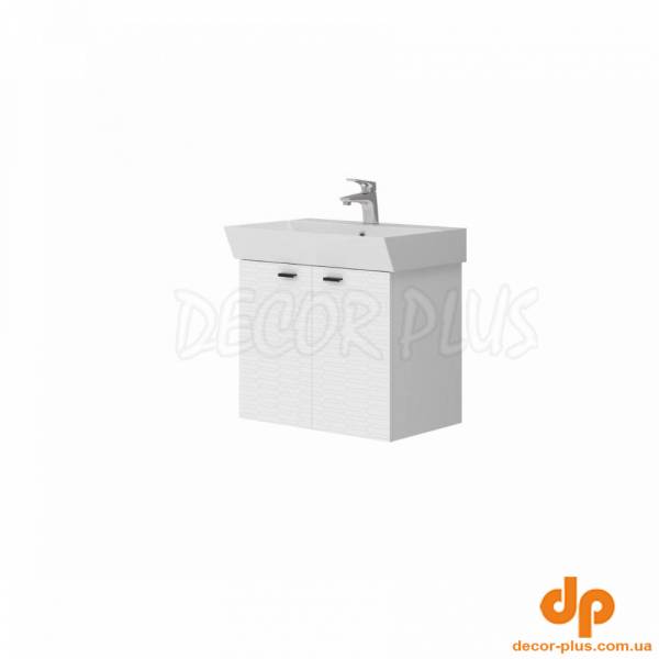 484060W Flow Тумба 60 з умивальником та ручками, білий матовий (1 сорт)
