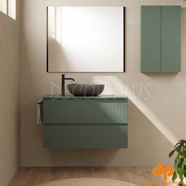 131769+131452  Тумба VORA 80 2  ящ,  зі стільницею, MINERAL GREEN (1 сорт)