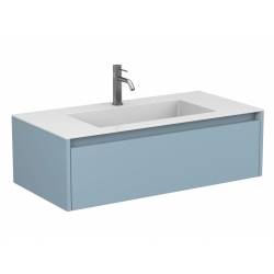Тумба підвісна UNO блакитна з умивальником ERICA 1000