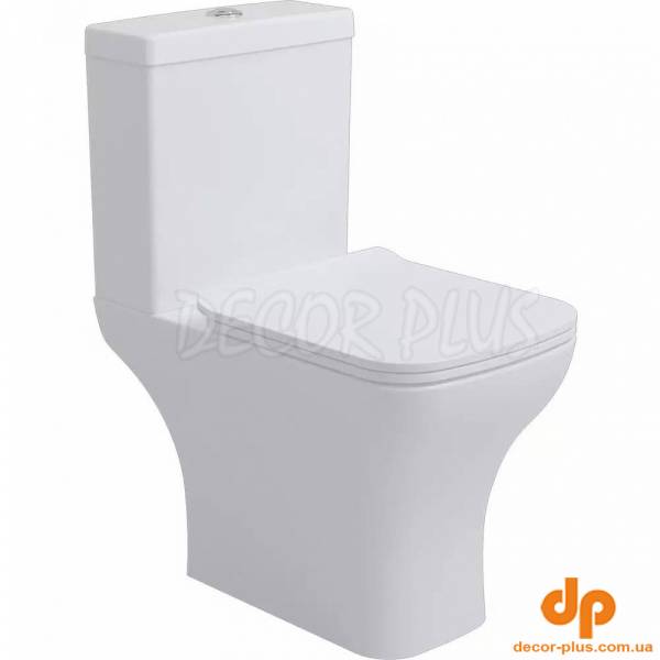 3590021 BASIC Компакт обідковий з кришкою soft-close, білий глянець (1 сорт)