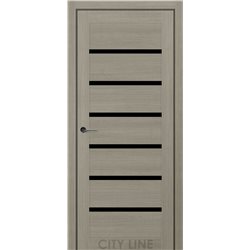 Двері міжкімнатні CITY LINE EXPRESS BROOKLYN Котон Тауп Чорне скло