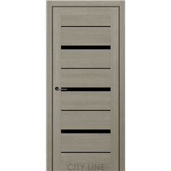 Двері міжкімнатні CITY LINE EXPRESS DENVER Котон Тауп Чорне скло