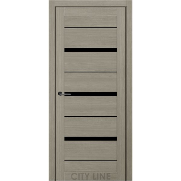 Двері міжкімнатні CITY LINE EXPRESS DENVER Котон Тауп Чорне скло