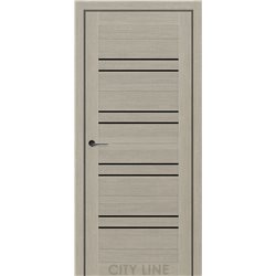 Двері міжкімнатні CITY LINE EXPRESS RAIMOND Котон Беж  Чорне скло