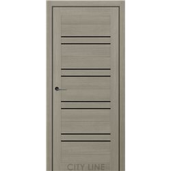 Двері міжкімнатні CITY LINE EXPRESS RAIMOND Котон Крем Чорне скло