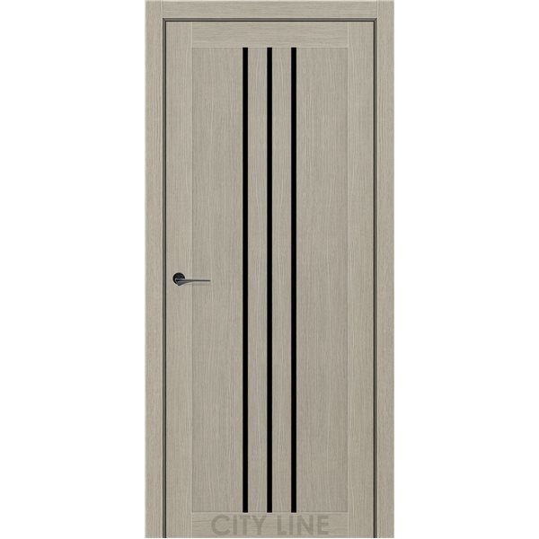Двері міжкімнатні CITY LINE EXPRESS ROCKY Котон Беж Чорне скло