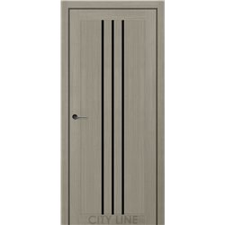 Двері міжкімнатні CITY LINE EXPRESS ROCKY Котон Тауп Чорне скло