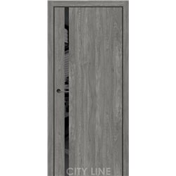 Двері міжкімнатні CITY LINE EXPRESS SUMMIT Артвуд Грей Чорне скло