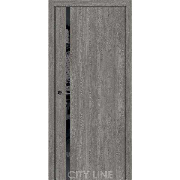 Двері міжкімнатні CITY LINE EXPRESS SUMMIT Артвуд Грей Чорне скло