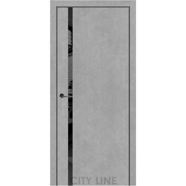 Двери межкомнатные CITY LINE EXPRESS SUMMIT Бетон Чикаго Черное стекло