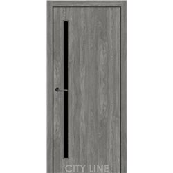 Двері міжкімнатні CITY LINE EXPRESS TWISTER Артвуд Грей Чорне скло
