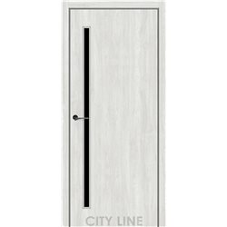 Двері міжкімнатні CITY LINE EXPRESS TWISTER Артвуд Жасмін Чорне скло