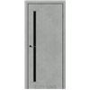 Двері міжкімнатні CITY LINE EXPRESS TWISTER Бетон Чикаго Чорне скло