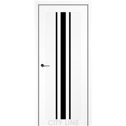 Двері міжкімнатні CITY LINE EXPRESS ARDENA Білий Діамант Чорне скло