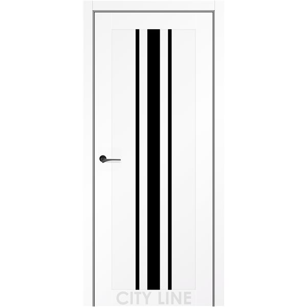 Двері міжкімнатні CITY LINE EXPRESS ARDENA Білий Діамант Чорне скло