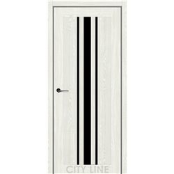 Двері міжкімнатні CITY LINE EXPRESS ARDENA Дуб Ангора Чорне скло