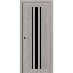 Двері міжкімнатні CITY LINE EXPRESS ARDENA Дуб Гладстоун Грей Чорне скло