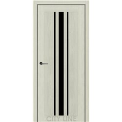 Двері міжкімнатні CITY LINE EXPRESS ARDENA Дуб Лоренцо Чорне скло