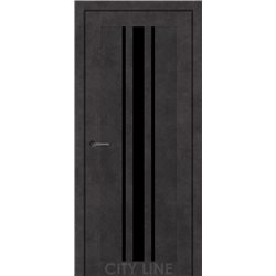 Двері міжкімнатні CITY LINE EXPRESS ARDENA Онікс Сірий Чорне скло