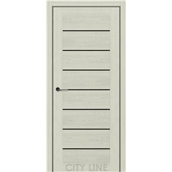 Двері міжкімнатні CITY LINE EXPRESS CLINTON Дуб Лоренцо Чорне скло