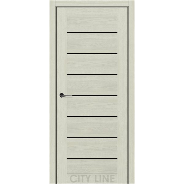 Двері міжкімнатні CITY LINE EXPRESS CLINTON Дуб Лоренцо Чорне скло