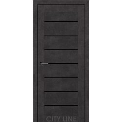 Двері міжкімнатні CITY LINE EXPRESS CLINTON Онікс Сірий Чорне скло