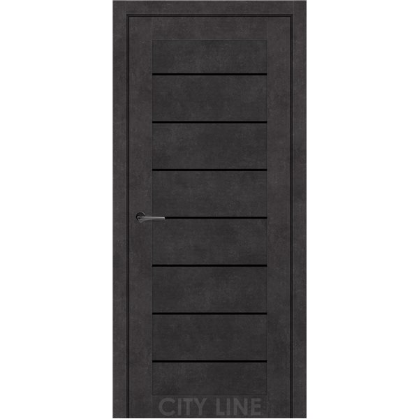 Двері міжкімнатні CITY LINE EXPRESS CLINTON Онікс Сірий Чорне скло