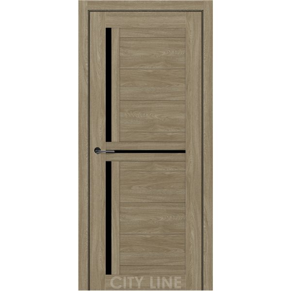 Двері міжкімнатні CITY LINE EXPRESS FLORUS Артвуд Сепія Чорне скло