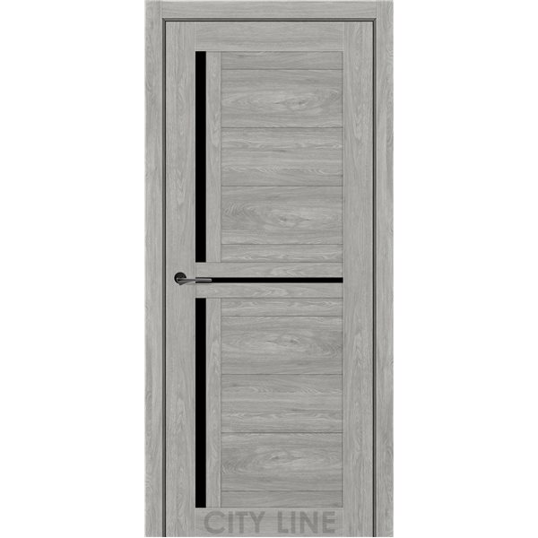 Двері міжкімнатні CITY LINE EXPRESS FLORUS Артвуд Сканді Чорне скло