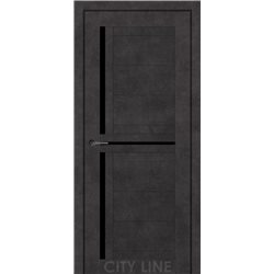 Двері міжкімнатні CITY LINE EXPRESS FLORUS Онікс Сірий Чорне скло